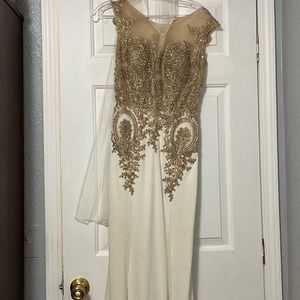 White/ Gold Prom dress